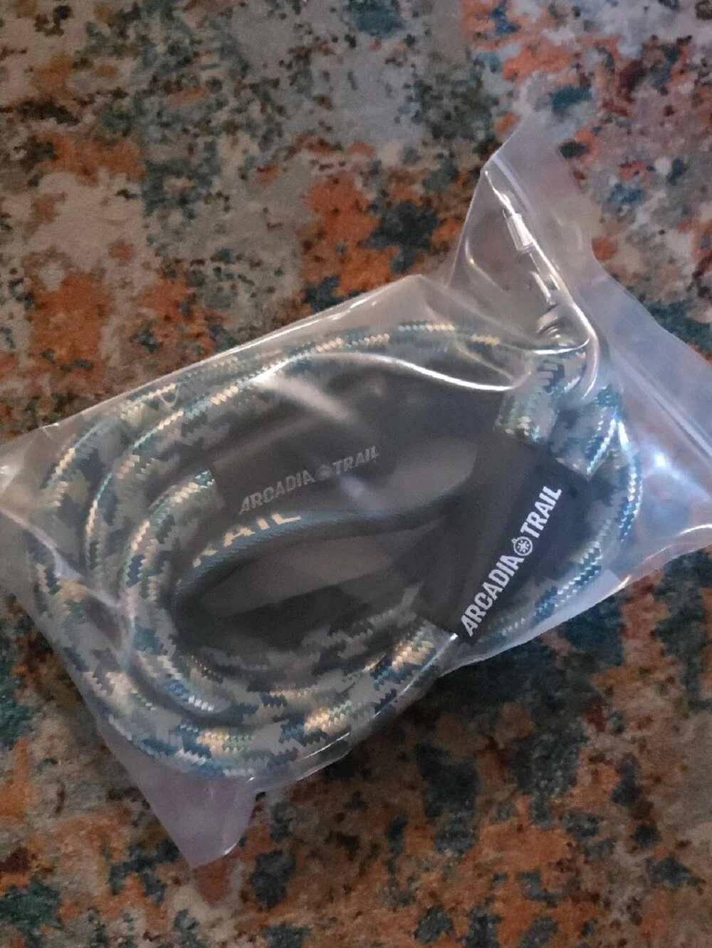 Arcadia Trail Dog Blue & Silver Braided Rope Leash with Teal Accents Nwot
